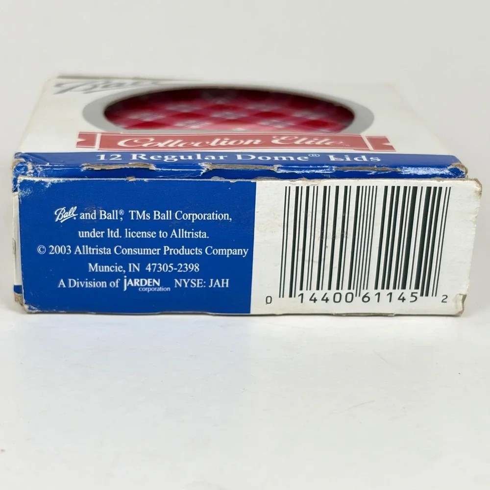 Vintage Plaid Ball Dome Lids 12 Collection Elite Regular Mouth Red White Picnic